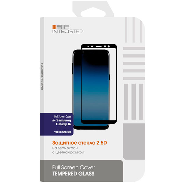 фото Защитное Стекло Full Screen Cover Для Samsung J6, С Черной Рамкой