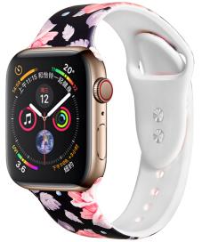 Ремешок COTEetCI W38 Flowers TPU band for Apple Watch 44mm black roses