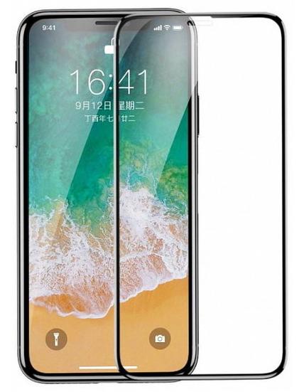 фото Защитное стекло Baseus iPhone X 0.3mm Silk-screen 4D All-screen Tempered Glass Film Black