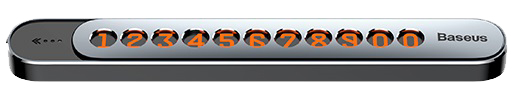 фото Табличка для номера телефона Baseus Sliding Cover Temporary Parking Number Dark gray