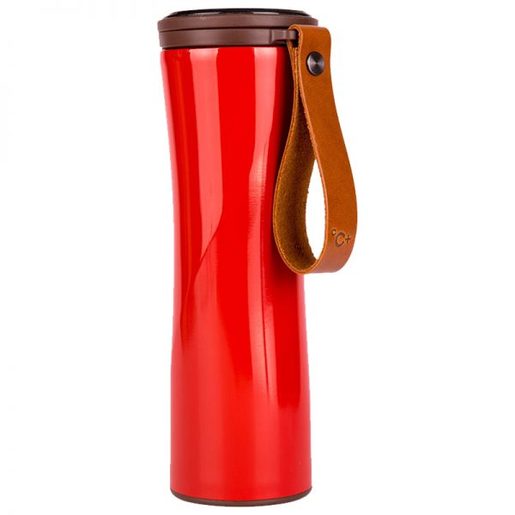 фото Термокружка KissKissFish MOKA Smart Coffee Tumbler (красный, индикатор температуры, заварник)