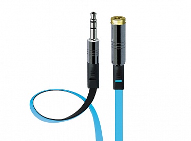 фото Кабель аудио удлин. BW 3.5мм M-F голуб/черн, 3м