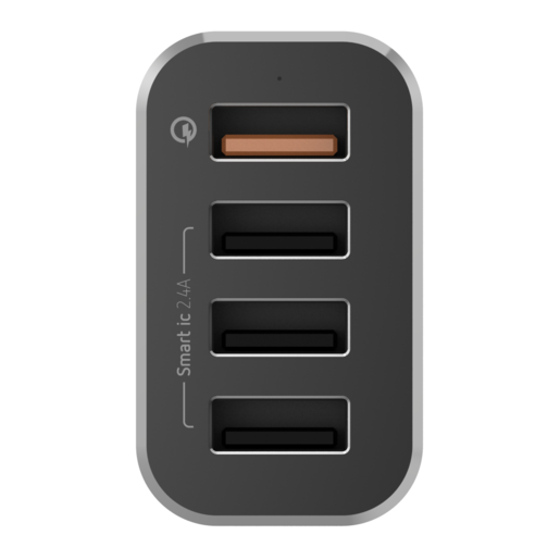 фото Автомобильное зарядное устройство LAB.C 4Port Quick Car Charger для мобильных устройств. Цвет: черный.12 Месяцев / Китай / 4 USB разъема. 