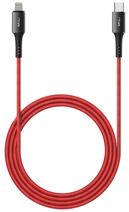 фото Кабель Mili L90 USB-C/Lightning 1m (Red)
