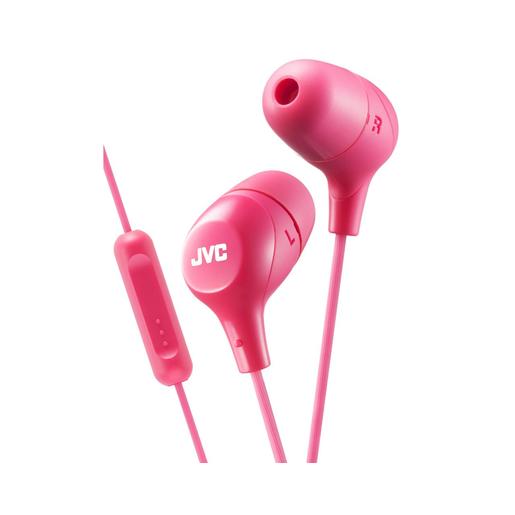 фото Гарнитура JVC внутриканальная проводная, модель HA-FX38M-P-E, серия Marshmallow. Цвет: розовый