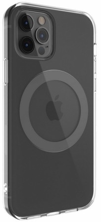 фото Чехол-накладка SwitchEasy MagClear для iPhone 12 Pro Max (6.7"). Совместим с Apple MagSafe. Материалы: поликарбонат, ТПУ. Цвет: серый космос