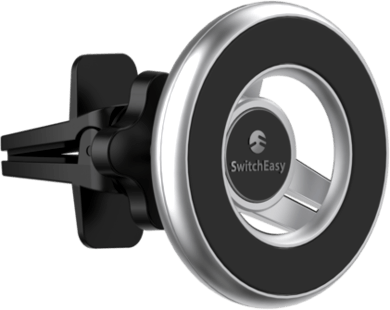 фото Автомобильный магнитный держатель SwitchEasy MagMount Car Mount для iPhone 12 на вентиляционную решетку. Цвет: серебряный