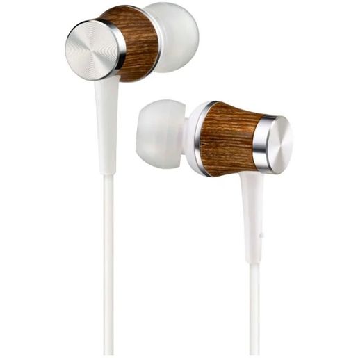 фото Наушники JVC проводные внутриканальные, модель HA-FW7-T-F, серия WOOD. Цвет: белый