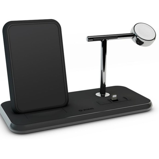 фото Беспроводное зарядное устройство ZENS Aluminium Dual Wireless Charger + Dock + Watch 10W. Цвет черный