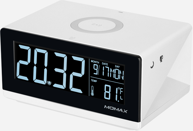 фото Часы настольные с беспроводной зарядкой Momax Q.Clock Digital Clock with Wireless Charger