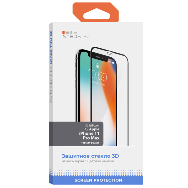 фото Защитное стекло 3D Full Cover для iPhone 11 Pro Max, черная рамка