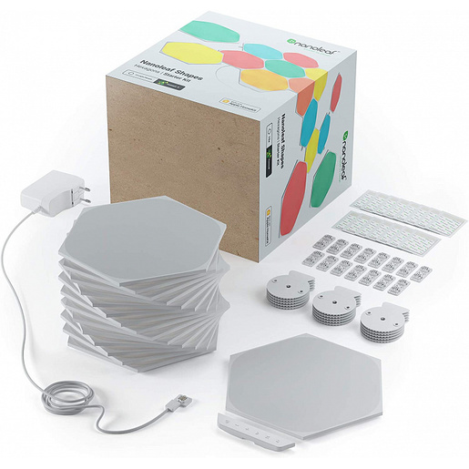 фото Светодиодный светильник Nanoleaf Shapes Hexagon Starter Kits. Состоит из 15 независимых светодиодных панелей