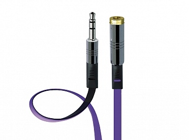 фото Кабель аудио удлин. BW 3.5мм M-F фиолет/черн, 3м