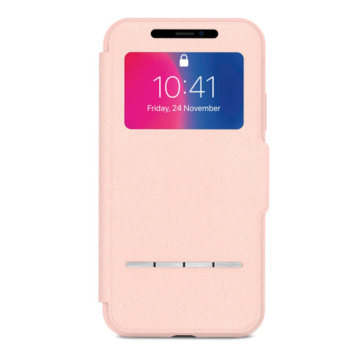 фото Чехол-книжка Moshi SenseCover для iPhone XS/X. Материал пластик/полиуретан. Цвет розовый
