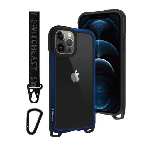 фото Чехол SwitchEasy Odyssey для iPhone 12 & 12 Pro (6.1"). Материал: поликарбонат 40%, полиуретан 40%, алюминий 20%. Цвет: синий