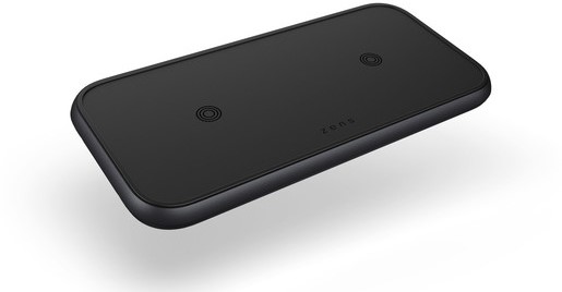 фото Беспроводное зарядное устройство ZENS Aluminium Dual Fast Wireless Charger в комплекте с адаптером питания USB PD мощностью 30 Вт. Цвет черный