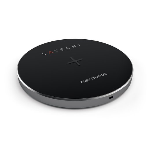 фото Беспроводное зарядное устройство Satechi Wireless Charging Pad. Работает от USB. Цвет серый космос.
Satechi Aluminum Wireless Charger