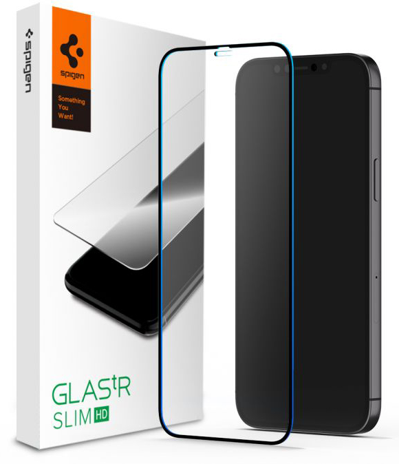 фото Защитное стекло Spigen Glas.tR SLIM HD (AGL01534) для iPhone 12 mini (Black)