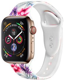 Ремешок COTEetCI W38 Flowers TPU band for Apple Watch 44mm white peony
