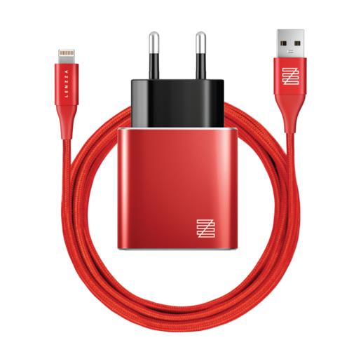 фото Автомобильное зарядное устройство LENZZA Razzo Metallic Car Charger. Два порта USB 5В, 2,1А. В комплекте: кевларовый кабель  Lightning to USB Cable. Цвет красный.
Lenzza Razzo Metallic Car Charger with Nylon Braided Lightning Kevlar Cable - Grey