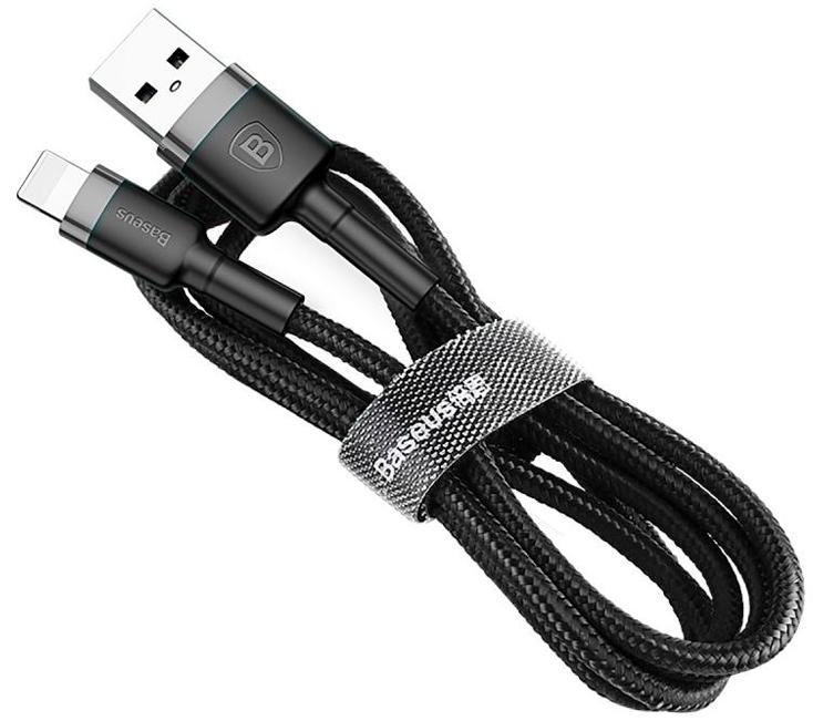фото Кабель Baseus cafule Cable USB For lightning 2.4A 1M Gray+Black