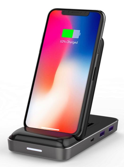 фото Док-станция HyperDrive Qi Wireless Charger & USB-C Hub 7.5W (Black)