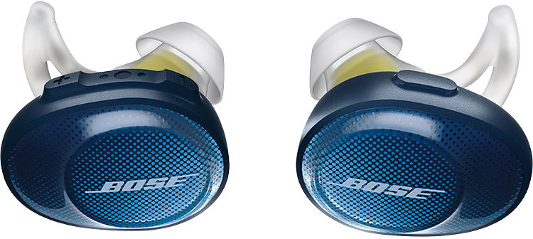 фото Bluetooth-наушники Bose SoundSport Free с микрофоном (Midnight Blue/Citron)