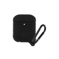 Чехол Case-Mate AirPods Water Resistant для футляра с возможностью беспроводной зарядки наушников AirPods 1 и 2. С карабином. Цвет черный, карабин черный