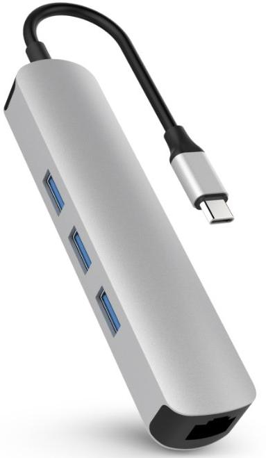 фото USB-хаб HyperDrive 6-in-1 USB-C Hub with 4K HDMI (Silver)