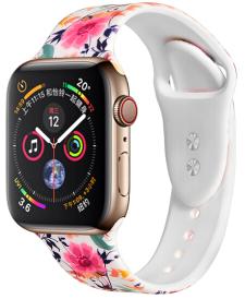 Ремешок COTEetCI W38 Flowers TPU band for Apple Watch 44mm white carnations