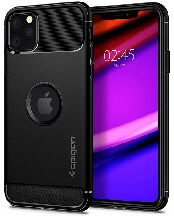 фото Чехол Spigen Rugged Armor, black - iPhone 11 Pro Max