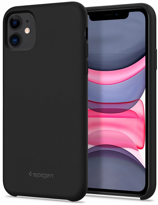 фото Чехол Spigen Silicone Fit, black - iPhone 11