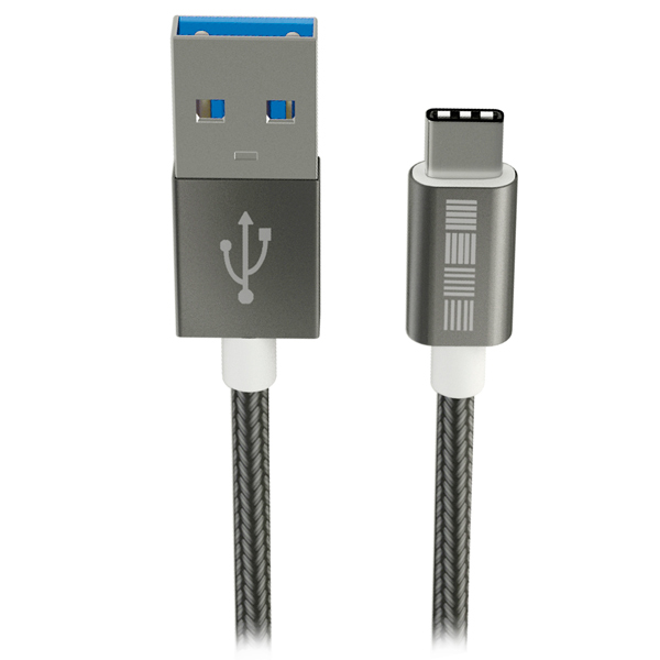 фото TypeC-USB AUSB3.0 кабель нейлон SpaceGray, длина 1м