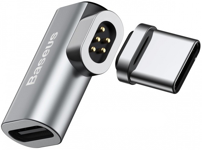 фото Переходник Baseus Mini Magnetic Type-C Elbow Adapter Converter Gray