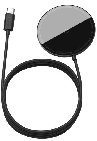 фото Беспроводное зарядное устройство Baseus Simple Mini Magnetic Magsafe Wireless Charger (WXJK-F01) для iPhone Series 12 (Black)