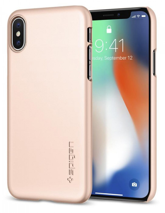 фото Чехол Spigen Thin Fit (057CS22110) для Apple iPhone X (Blush Gold)
