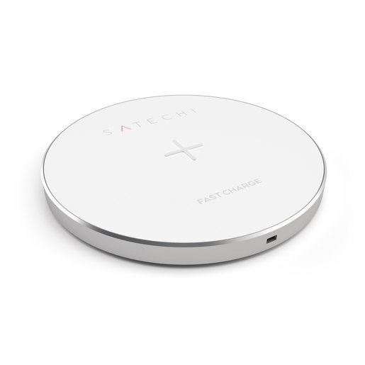 фото Беспроводное зарядное устройство Satechi Wireless Charging Pad. Работает от USB. Цвет серебряный.
Satechi Aluminum Wireless Charger