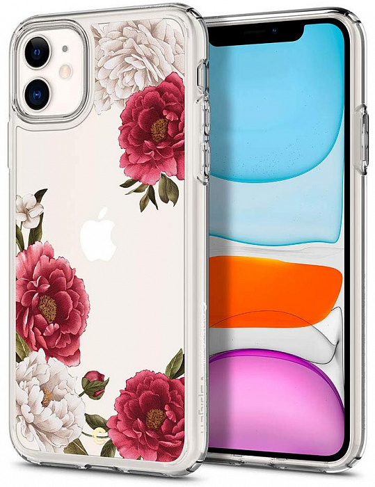 фото Чехол Spigen Ciel Cecile, red floral - iPhone 11