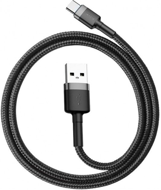 фото Кабель Baseus Cafule (CATKLF-BG1) USB/USB Type C 1m (Grey/Black)