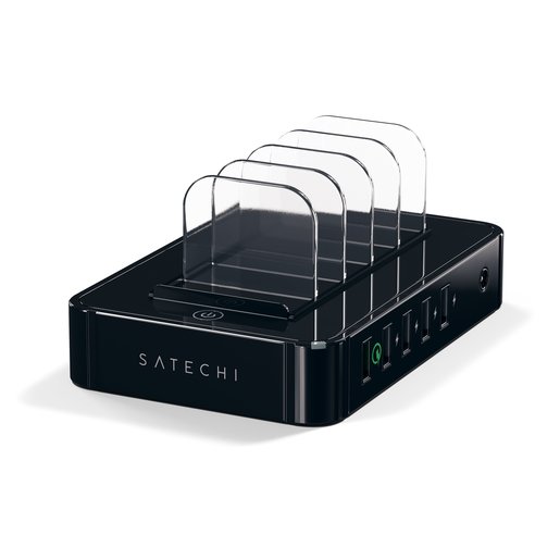 фото Зарядная док-станция Satechi 5-Port USB Charging Station Dock для мобильных устройств. Разъемы: USB 5В/2,4А - 4 шт., USB Qualcomm® Quick Charge™- 1 шт. Цвет черный.