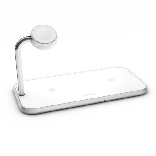 фото Беспроводное зарядное устройство ZENS Dual+Watch Aluminium Wireless Charger. Цвет белый