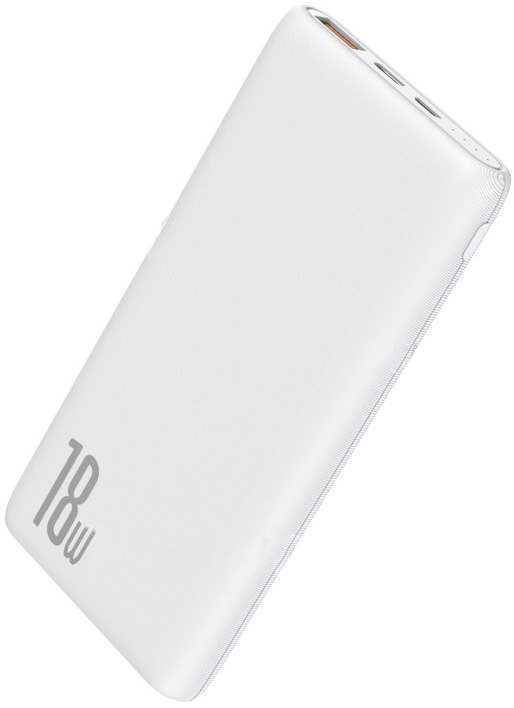фото Аккумулятор внешний  BASEUS 10000mAh 18W PD+QC Quick Charge Portable Power Bank - White