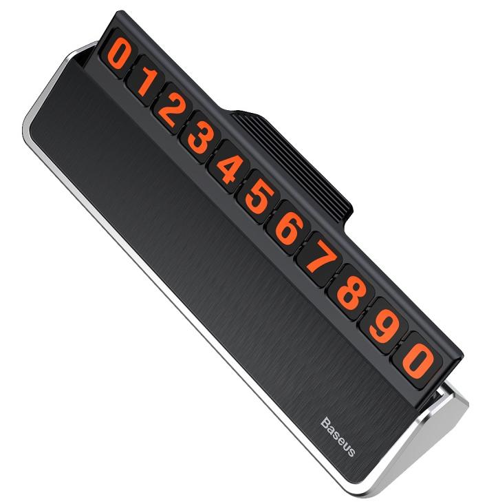фото Табличка для номера телефона Baseus hermit Temporary Parking Number Card Silver