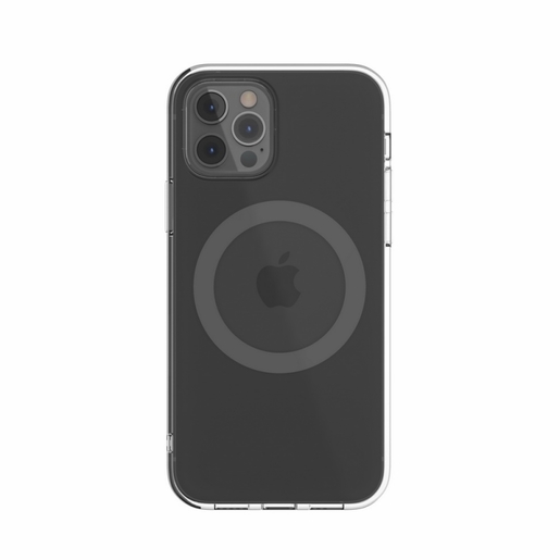 фото Чехол-накладка SwitchEasy MagClear для iPhone 12 & 12 Pro (6.1"). Совместим с Apple MagSafe. Материалы: поликарбонат, ТПУ. Цвет: серый космос