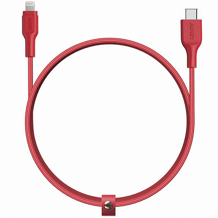 фото Кабель AUKEY Braided Nylon MFi USB-C to Lightning Cable, L=2m, красный