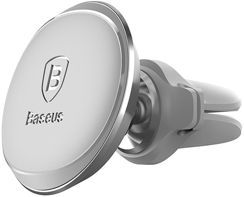 фото Автомобильный держатель Baseus Magnetic Air Vent Car Mount Holder with cable clip silver