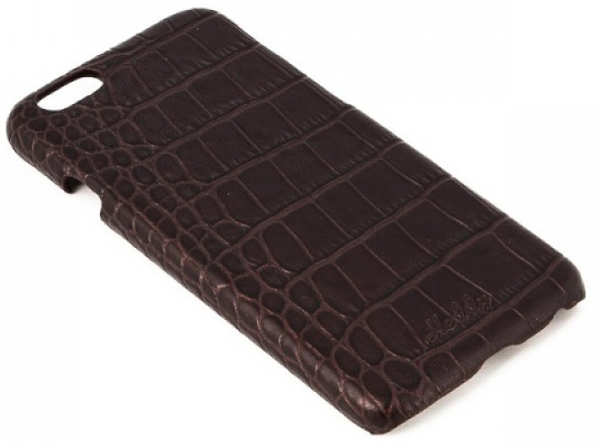фото Чехол-накладка Heddy Alcantara Cover для iPhone 7 нат.кожа. Croco huzelnut (красно-коричневый)