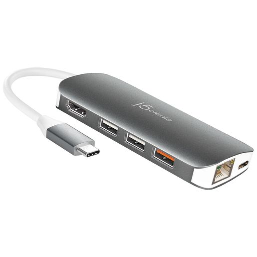 фото Мульти-переходник j5create USB-C с HDMI / Ethernet / USB Type-A 3.1 /PD 3.0 / Картридером