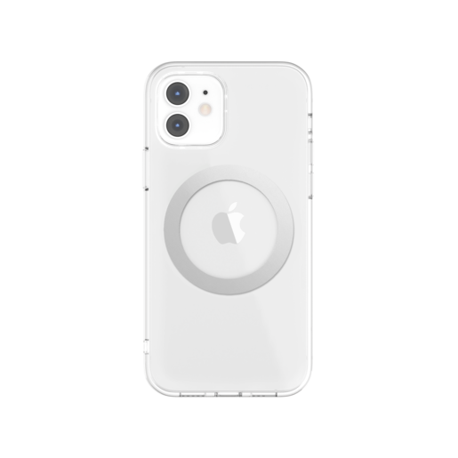 фото Чехол-накладка SwitchEasy MagClear для iPhone 12 mini (5.4"). Совместим с Apple MagSafe. Материалы: поликарбонат, ТПУ. Цвет: серебряный