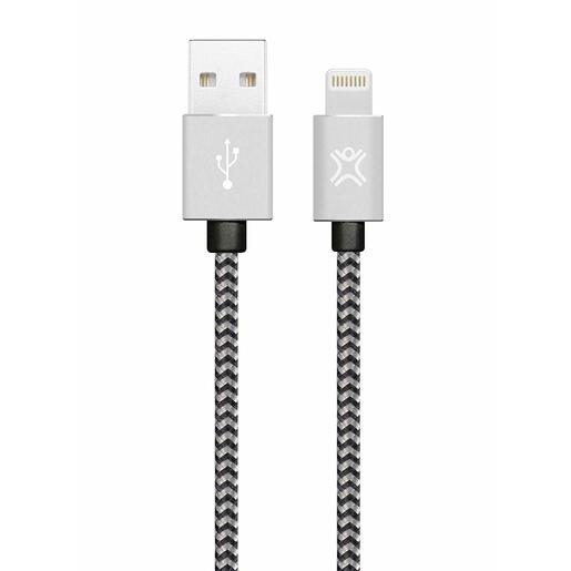 фото Кабель XtremeMac Premium Lightning to USB. Оплетка из нейлона. Длина 2м. Цвет серебряный.